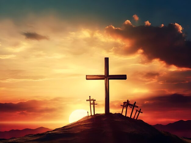 Premium Photo | Good Friday and Easter Day Background with Cross