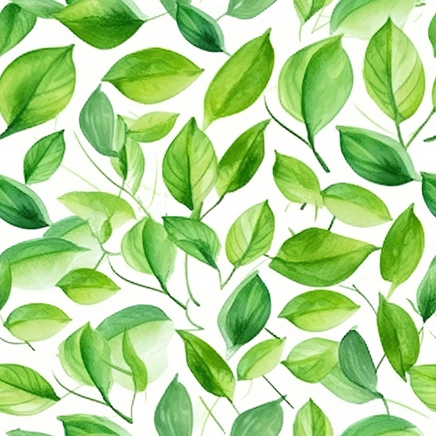 Premium AI Image | green leaves pattern