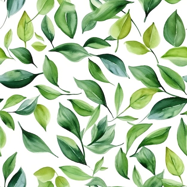 Premium AI Image | green leaves pattern