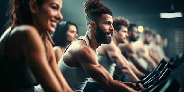 Premium AI Image | a group of people participating in a group exercise ...