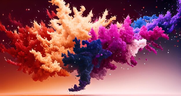 Premium Photo | Happy Holi color splash explosion of colored powder ...