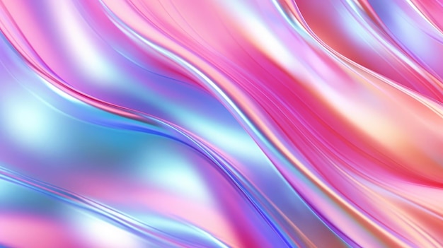 Premium AI Image | holographic iridescent colorful wave background