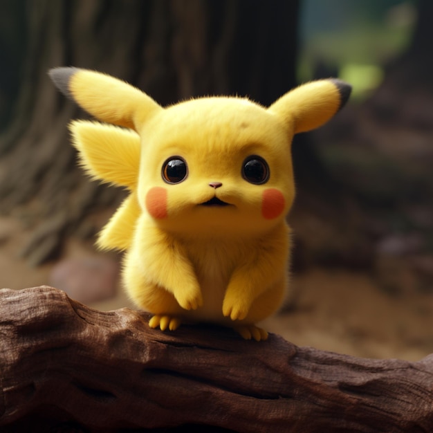 Premium AI Image | Hyper realistic Pikachu baby left in the woods weird ...