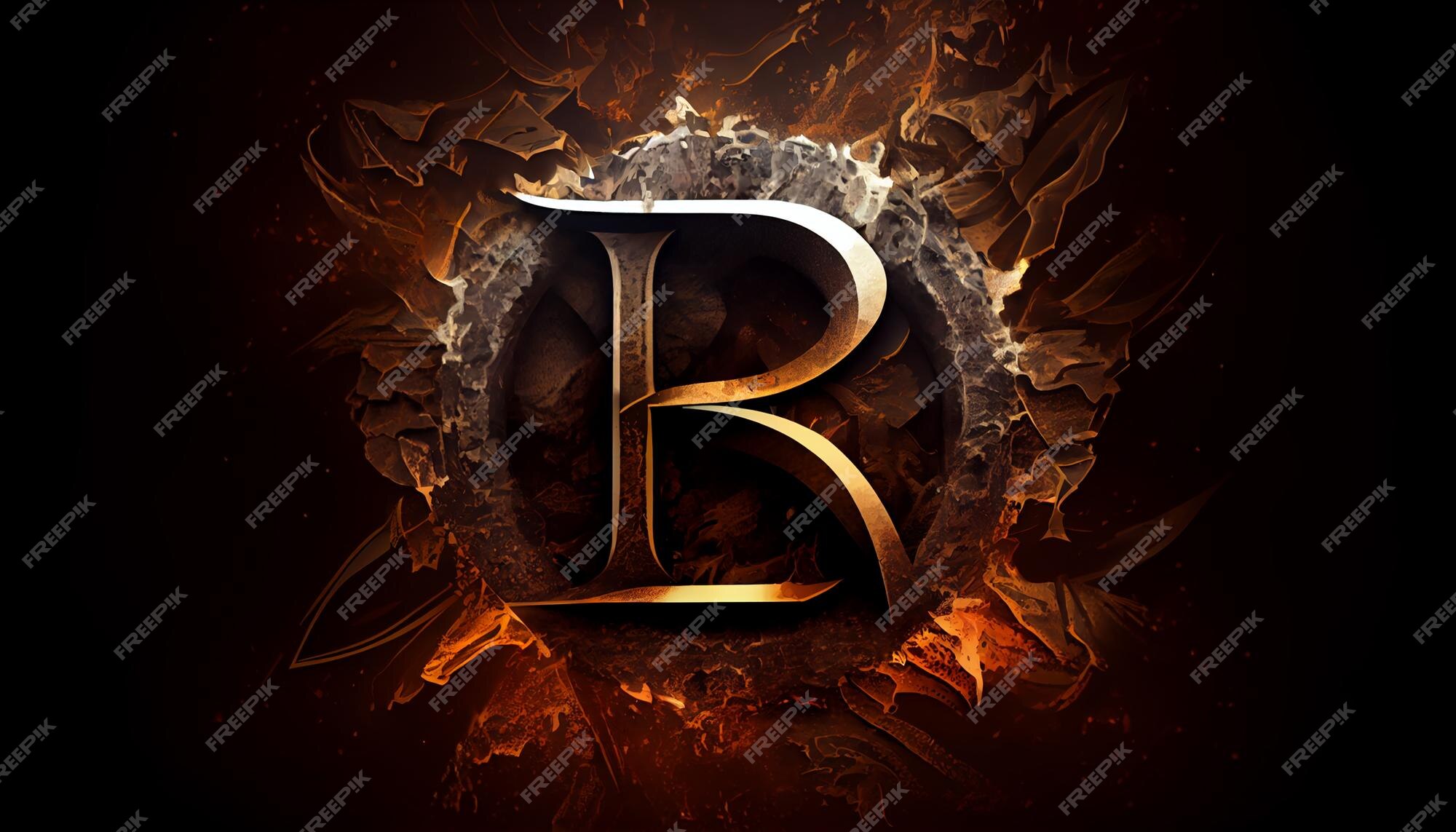 Premium AI Image | A letter b with leaves on it and the word in gold ...