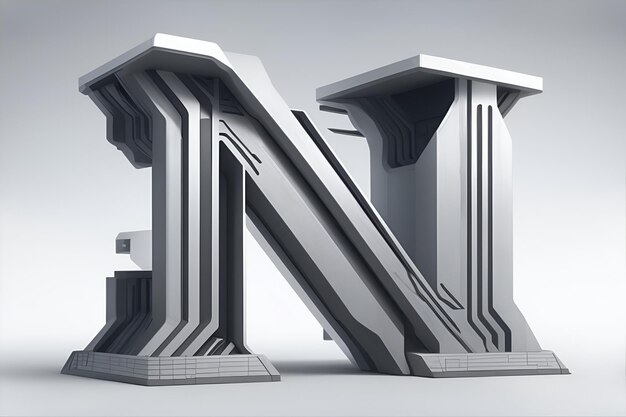 Premium AI Image | Letter N on a solid white background