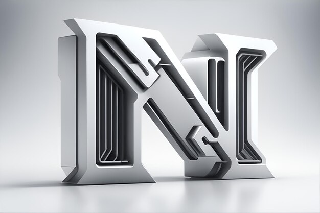 Premium AI Image | Letter N on a solid white background