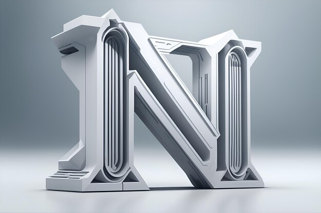 Premium AI Image | Letter N on a solid white background