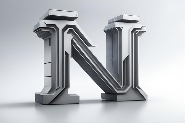 Premium AI Image | Letter N on a solid white background