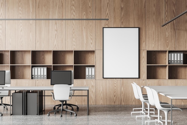 Premium Photo | Light business room interior with workplace shelf with ...