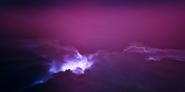 Premium Photo | Lightning in sky at night