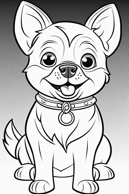 Premium AI Image | line art dog illustration