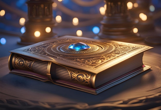 Premium Photo | Magic book with space and lights