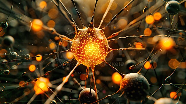 Premium Photo | Microscopic Neuron Network Biological Nerve Cells Brain ...