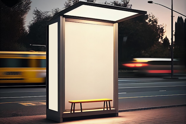 Premium Photo | Mock up of advertising light box on the bus stop