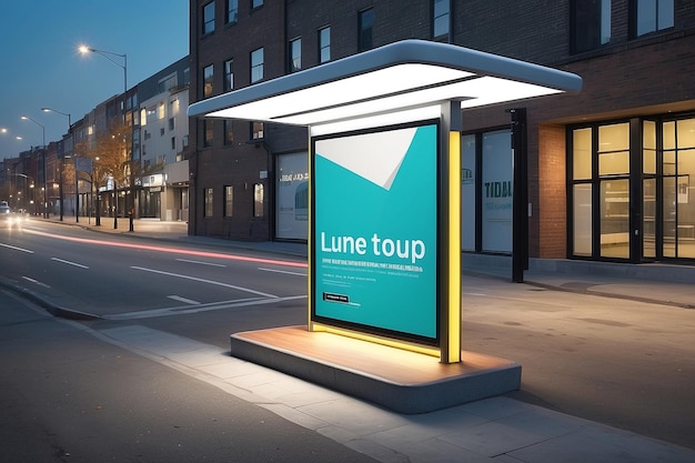 Premium Photo | Mock up of light box on the bus stop