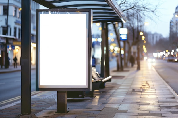 Premium Photo | Mockup of blank advertising light box on the bus stop