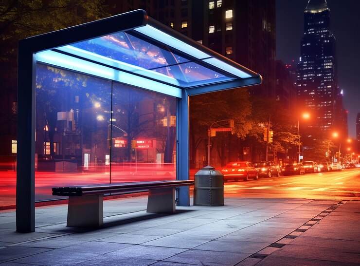 Premium Photo | Mockup City Bus Stop Poster Billboard With Background ...