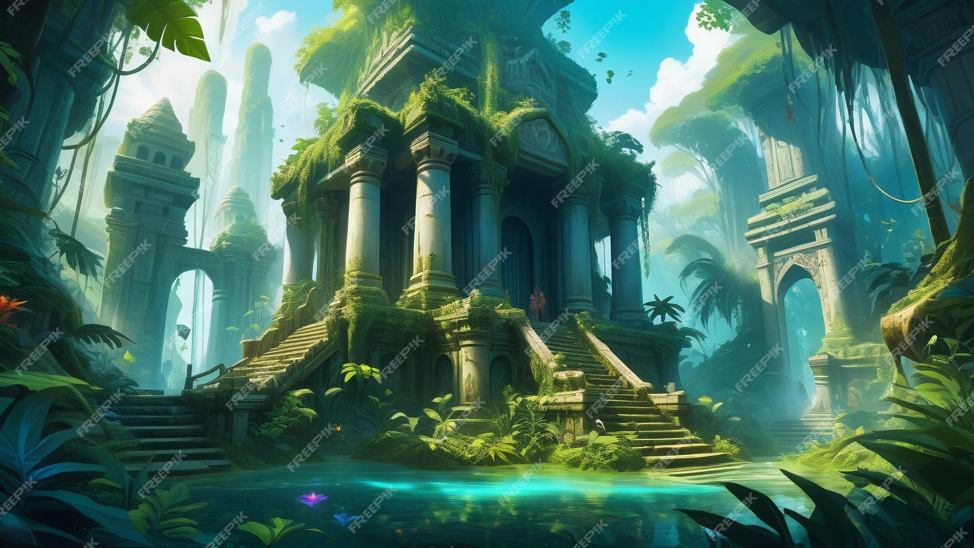 Premium Photo | Mythical Jungle Temple