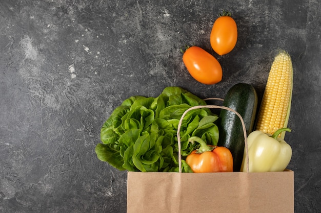 Premium Photo | Paper bag of healthy vegetables