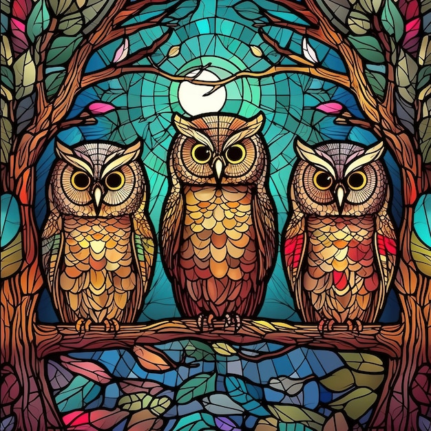 Premium Photo | Pattern of beautiful owls