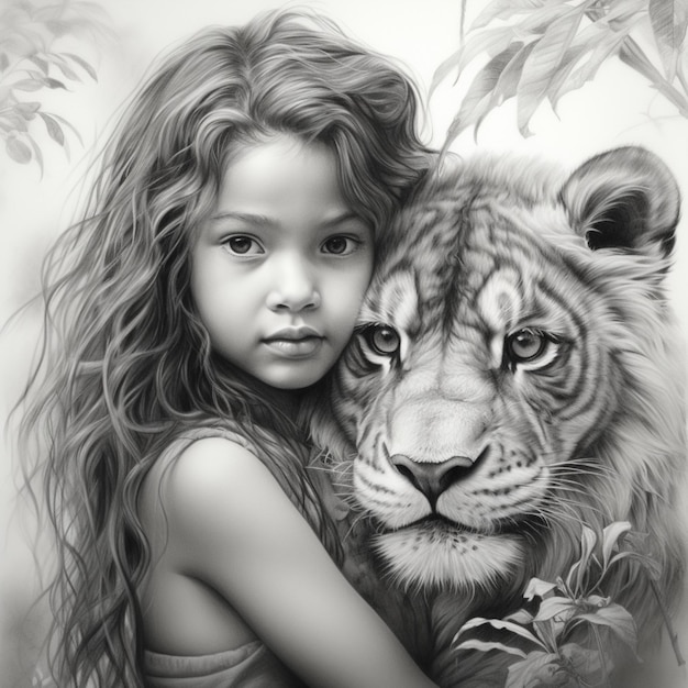 Premium AI Image | Pencil sketch beautiful nature realistic painting ...