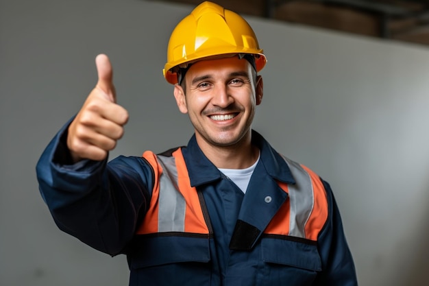 Premium Photo | Photo smiling young construction worker wearing safety ...