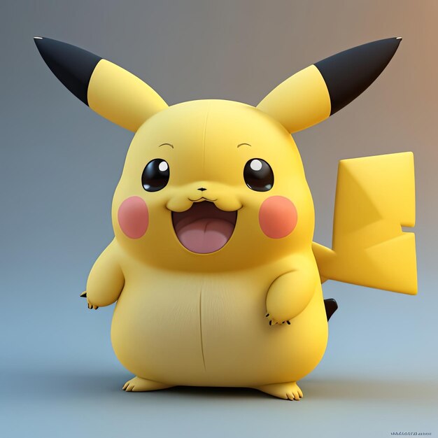 Premium AI Image | pikachu Cute animal fat baby conlorful and realistic 3d