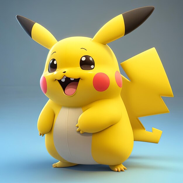 Premium AI Image | pikachu Cute animal fat baby conlorful and realistic 3d