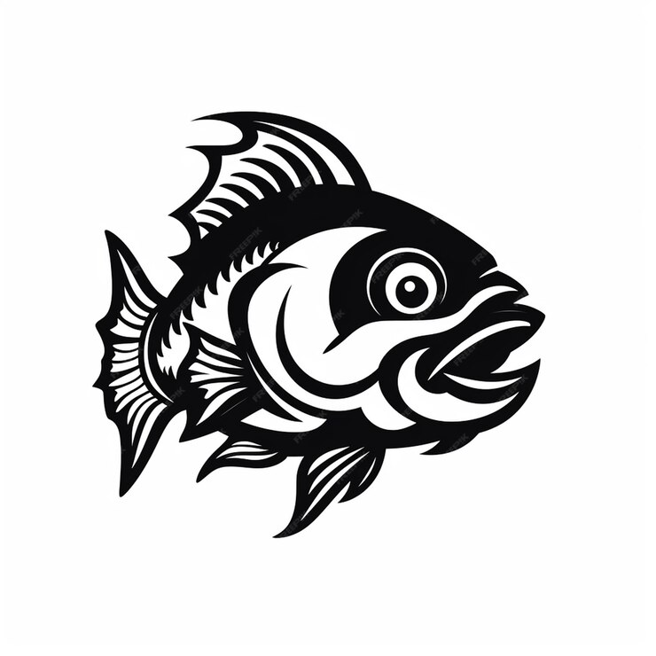 Premium AI Image | A piranha mascot logo jumping fish vector silout