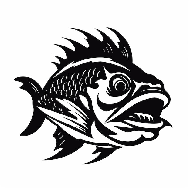 Premium AI Image | A piranha mascot logo jumping fish vector silout