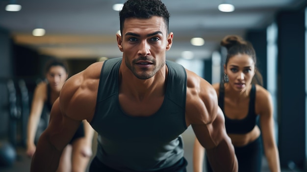 Premium AI Image | Portrait of sports man and woman training together ...