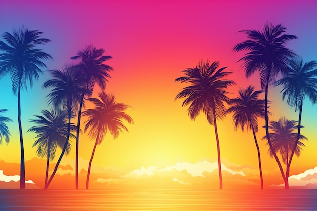 Premium Photo | Realistic palm tree gradient background