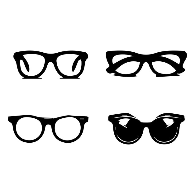 Premium Photo | A set of glasses isolated Vector glasses model icons