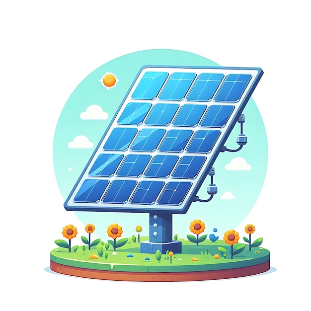 Solar Panel renewable energy illustration solar power plant sustainable ...