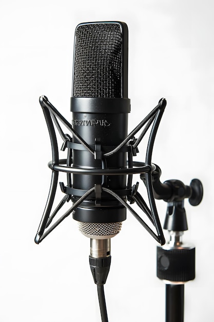 Premium Photo | Studio microphone isolated on grey background ...