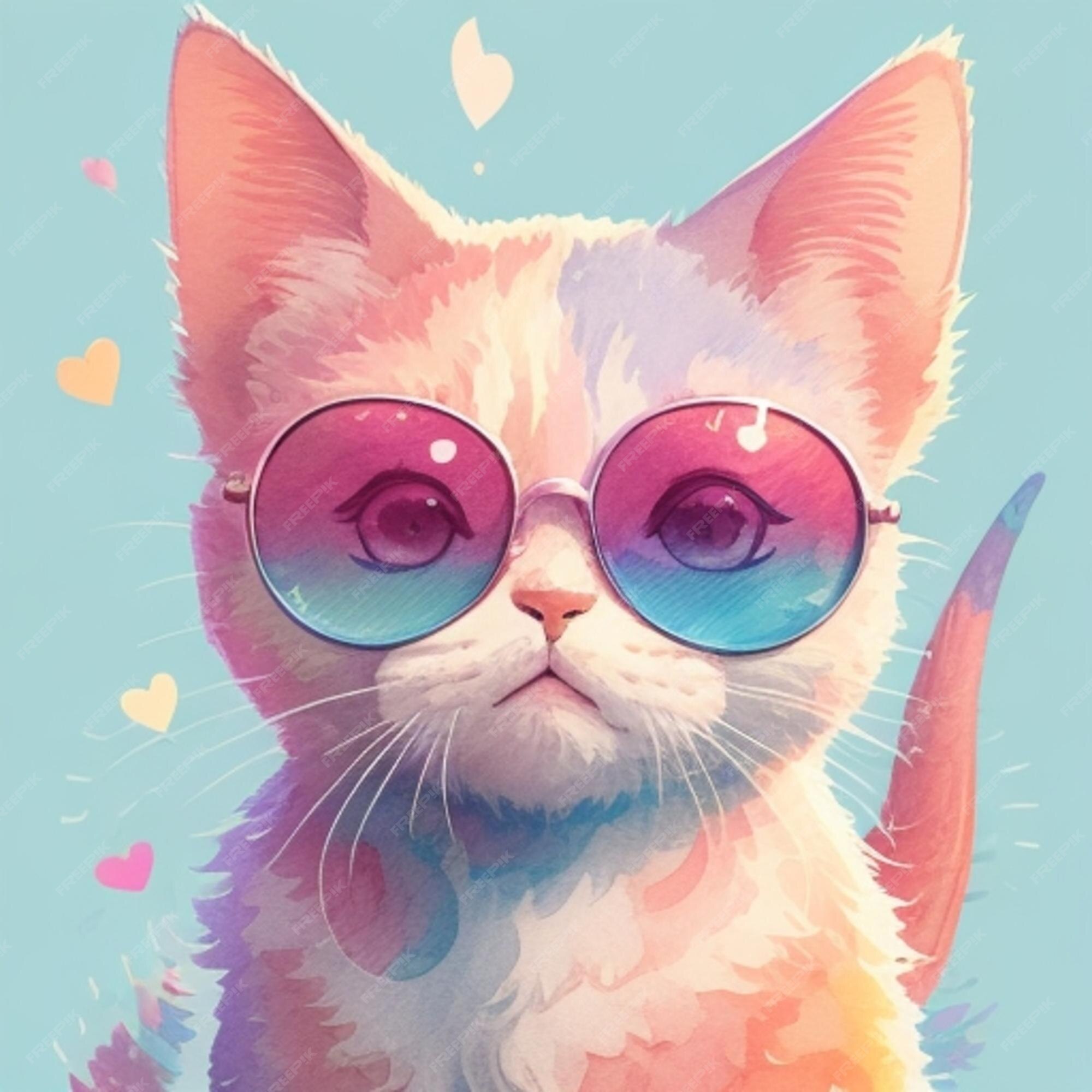 Premium Photo | Stunning illustration of a beautiful colorful cat