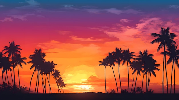 Premium AI Image | Summer sunset background with warm colors created by ai