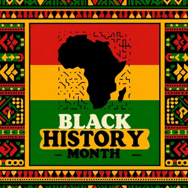 Premium Photo | Vibrant and Colorful Black History Month Poster African ...