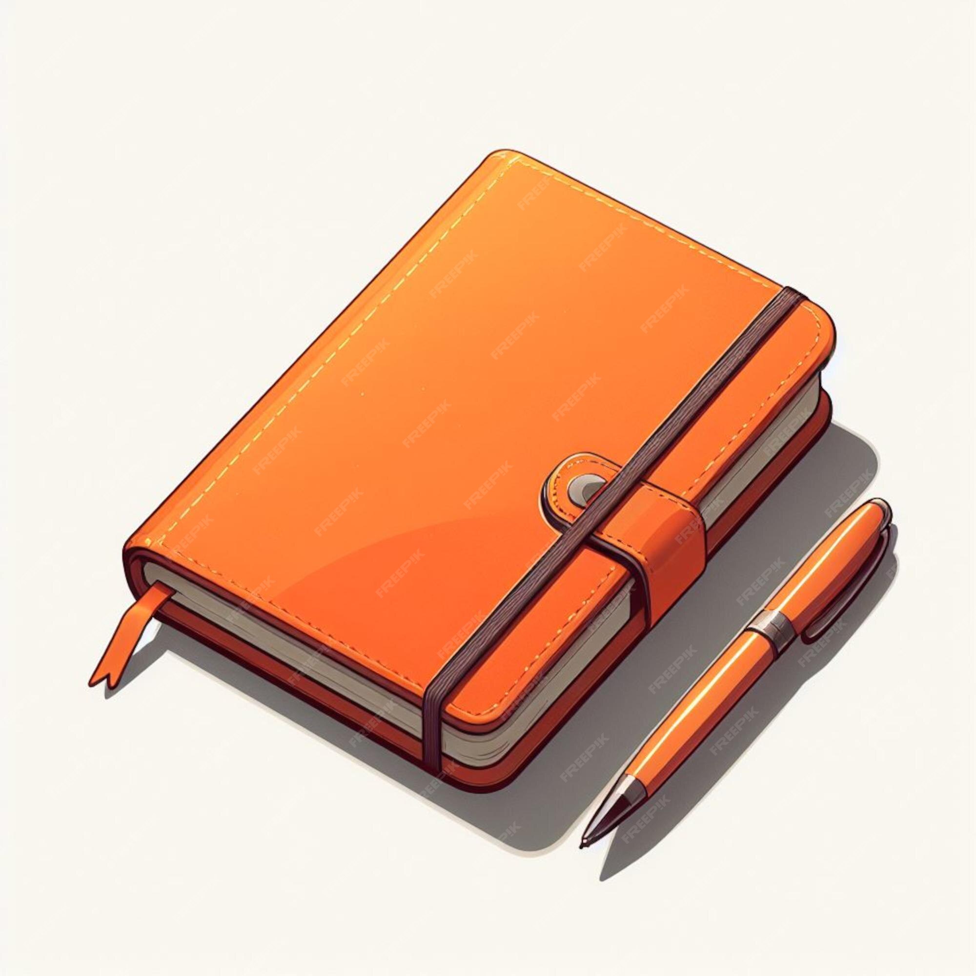 Premium Photo | Vibrant Workspace Orange Notebooks Pens and Writing ...