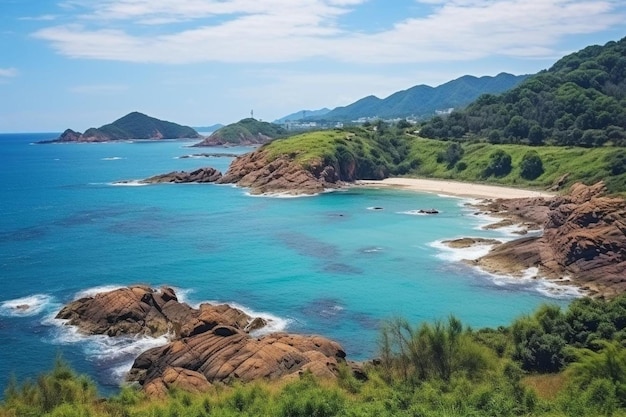 Premium Photo | A view of a beach and a body of water