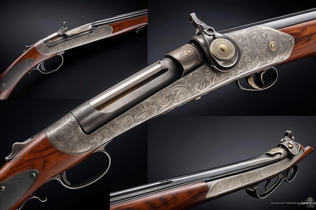 Premium Photo | Vintage Double Barrel Shotgun with Damascus Steel Barrels