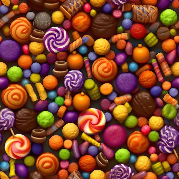 Premium Photo | Wallpaper 3d candy clip art candies