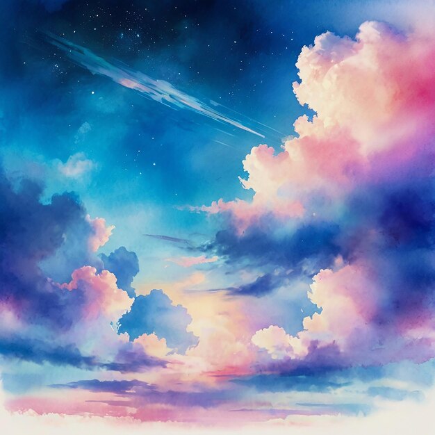 Premium Photo | Watercolor Vector sky background