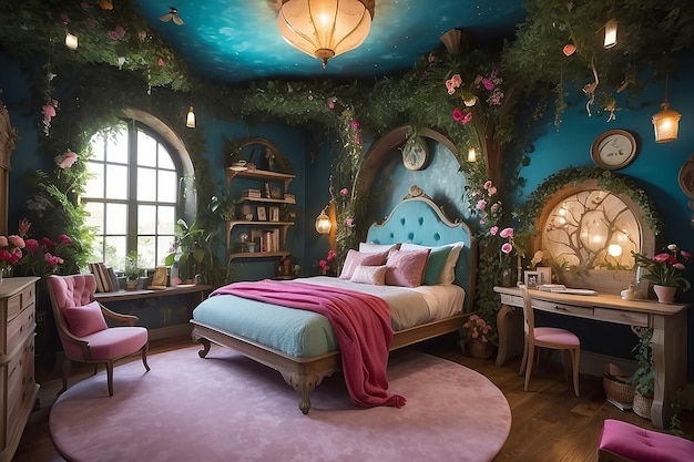 Premium Photo | Whimsical Fairy Tale Bedroom