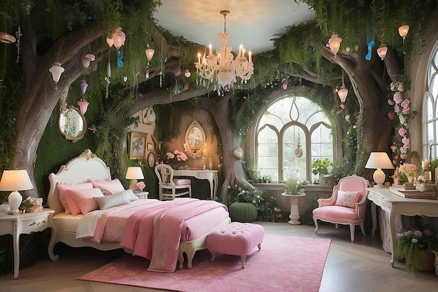 Premium Photo | Whimsical Fairy Tale Bedroom