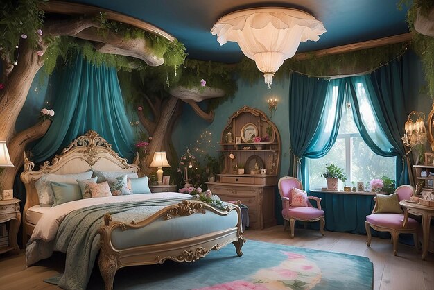 Premium Photo | Whimsical Fairy Tale Bedroom