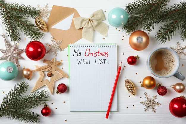 Premium Photo | Wish list for christmas and new year and christmas ...