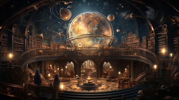 Premium AI Image | the world of knowledge digital art illustration ...