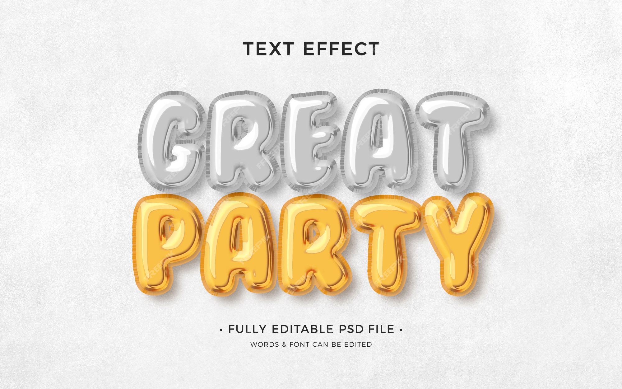 Premium PSD | Ballon text effect