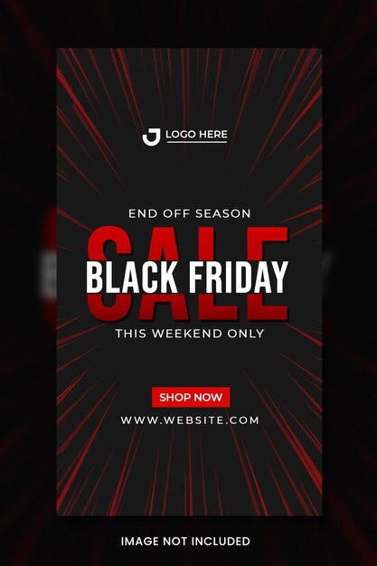 Premium PSD | Black friday sale social media banner image.